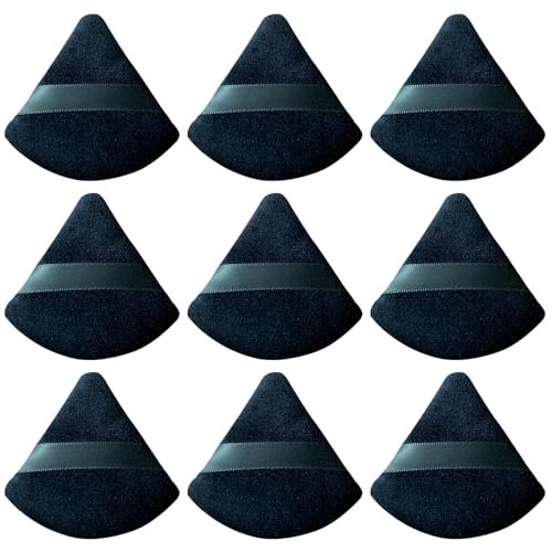 9-Piece Black Powder Puff Face Makeup Sponge Set – Triangle Loose Powder Puffs for Foundation & Cosmetics - görsel 2
