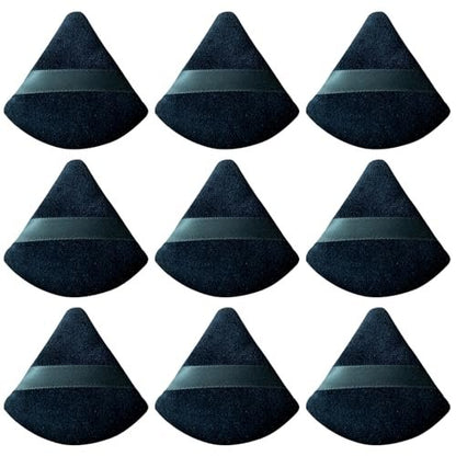 9-Piece Black Powder Puff Face Makeup Sponge Set – Triangle Loose Powder Puffs for Foundation & Cosmetics