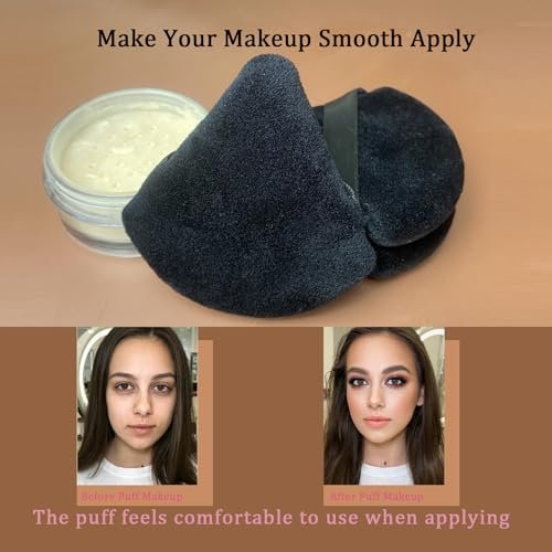 9-Piece Black Powder Puff Face Makeup Sponge Set – Triangle Loose Powder Puffs for Foundation & Cosmetics - görsel 6