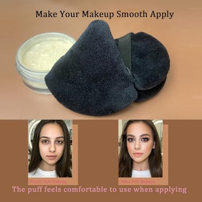 9-Piece Black Powder Puff Face Makeup Sponge Set – Triangle Loose Powder Puffs for Foundation & Cosmetics