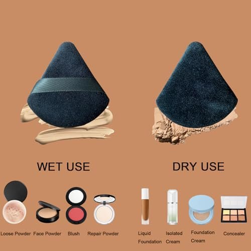 16 Pcs Triangle Powder Puff Set - Soft Synthetic Makeup Sponges for Loose Powder, Foundation, and Setting Powder - görsel 12