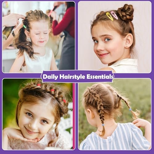 Auroray 1784 Pcs Hair Ties Set for Girls – 24 Colors Rubber Bands with Organizer Box & Elastic Cutter Scissors - görsel 14