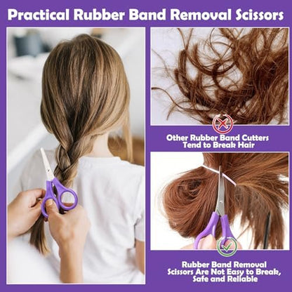 Auroray 1784 Pcs Hair Ties Set for Girls – 24 Colors Rubber Bands with Organizer Box & Elastic Cutter Scissors