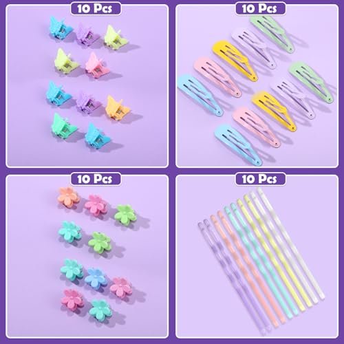 Auroray 1784 Pcs Hair Ties Set for Girls – 24 Colors Rubber Bands with Organizer Box & Elastic Cutter Scissors - görsel 10