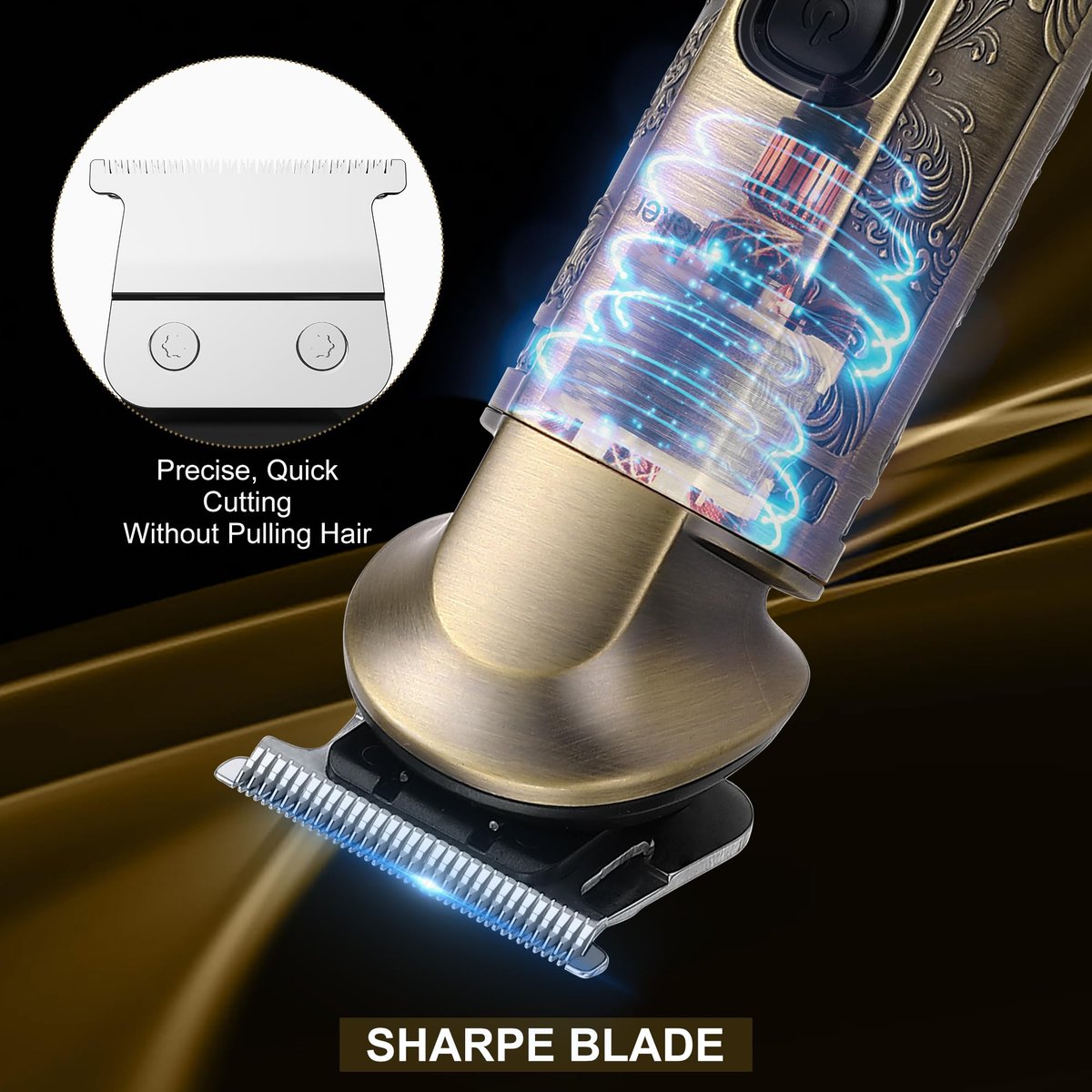 Hatteker Professional Hair Clipper Electric Razor Foil Shaver for Men - Cordless Waterproof Grooming Kit with Triple Blades, Bronze Avelisse