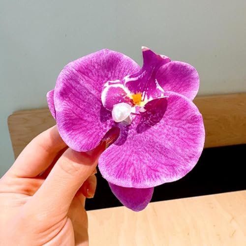 ALIMITOPIA Bohemian Fabric Orchid Flower Hair Clips - 6-Pack Multicolor Alligator Clips for Women - görsel 10