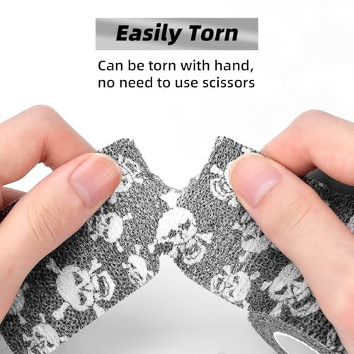 JimKing Tattoo Grip Cover - Self-Adhesive Elastic Bandage Wrap Roll for Tattoo Machines (4 Pack, Grey) - görsel 4