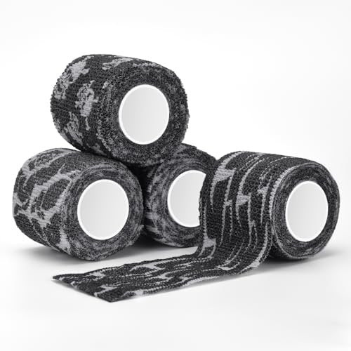 JimKing Tattoo Grip Cover - Self-Adhesive Elastic Bandage Wrap Roll for Tattoo Machines (4 Pack, Grey) - görsel 2