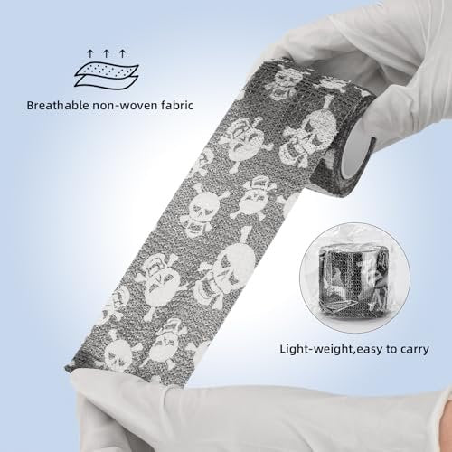 JimKing Tattoo Grip Cover - Self-Adhesive Elastic Bandage Wrap Roll for Tattoo Machines (4 Pack, Grey) - görsel 6