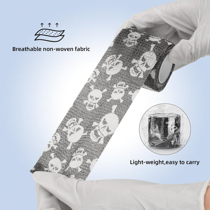 JimKing Tattoo Grip Cover - Self-Adhesive Elastic Bandage Wrap Roll for Tattoo Machines (4 Pack, Grey)