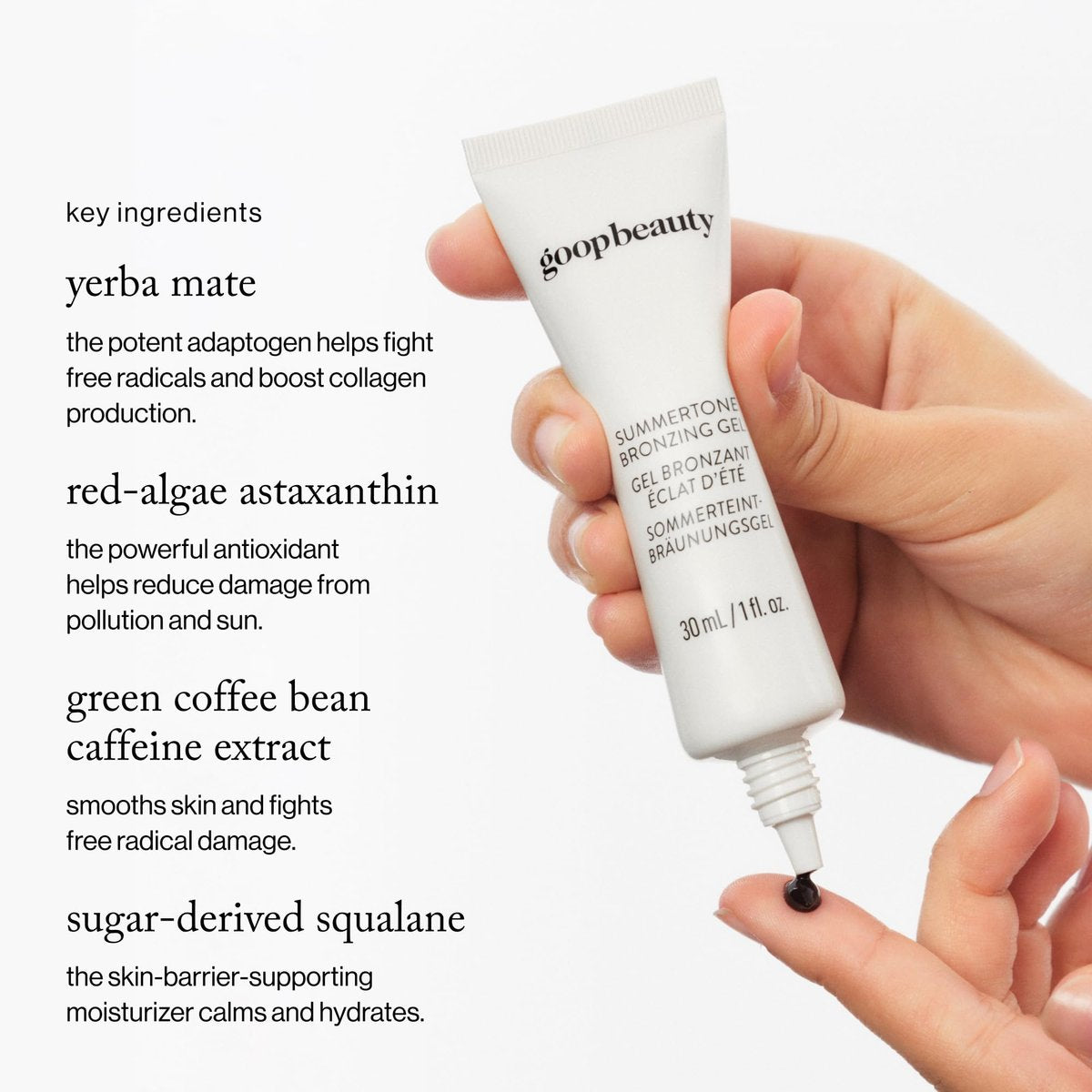 goop Beauty Summertone Bronzing Gel - Hydrating Skin Tint for a Sun-Kissed Glow with Vitamin E & Red Algae Astaxanthin, 1 fl oz Avelisse