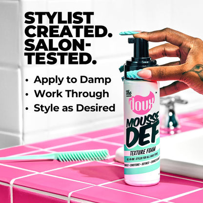 The Doux Multi-Use Mousse for Curly Hair – Mousse Def Texture Foam for Styling, Curl Definition, Volume & Shine – Curl Cream Alternative for Textured Hair & Natural Hair Styles Avelisse