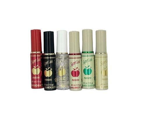 By Apple Super Lash Mascara Bundle - 5 Black + 1 Clear - Bold & Durable Eye Makeup for Length, Volume & Organic Lash Growth (Pack of 6) Avelisse