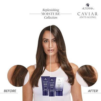 Alterna Haircare CAVIAR Anti-Aging Replenishing Moisture Trial Kit – Shampoo, Conditioner & Leave-In CC Cream for Dry, Brittle Hair | Sulfate-Free Hydration Avelisse