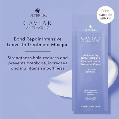 Alterna Haircare CAVIAR Anti-Aging Replenishing Moisture Trial Kit – Shampoo, Conditioner & Leave-In CC Cream for Dry, Brittle Hair | Sulfate-Free Hydration Avelisse