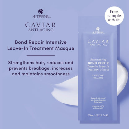 Alterna Haircare CAVIAR Anti-Aging Replenishing Moisture Trial Kit – Shampoo, Conditioner & Leave-In CC Cream for Dry, Brittle Hair | Sulfate-Free Hydration Avelisse