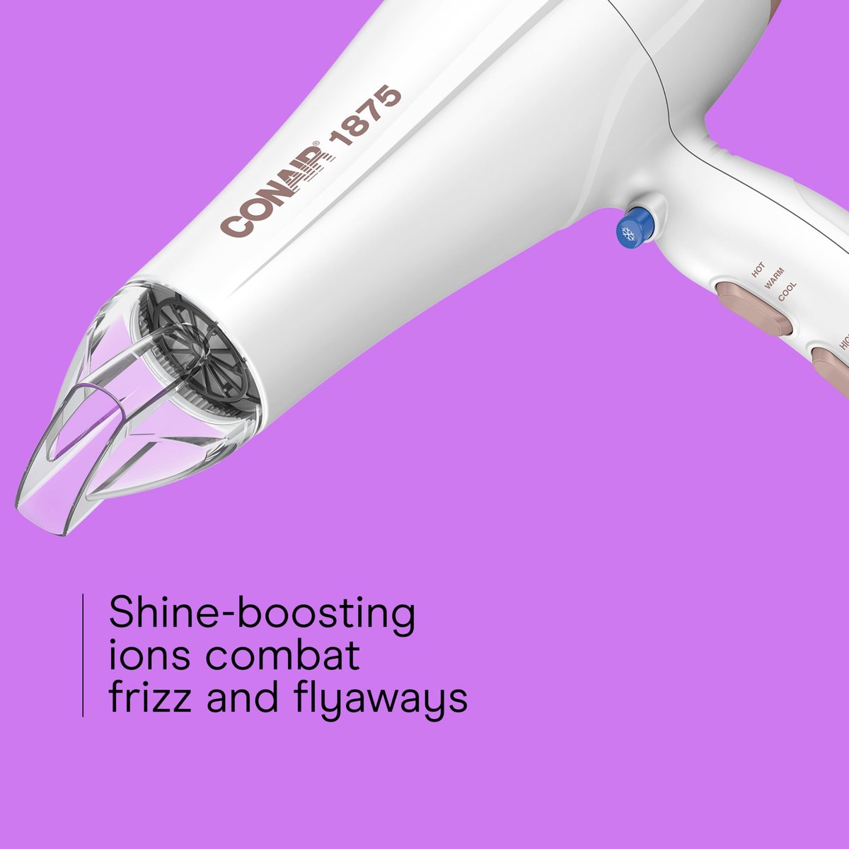 Conair Double Ceramic Hair Dryer with Diffuser - Ionic Blow Dryer for Frizz-Free Shine, Includes Diffuser & Concentrator, White Avelisse