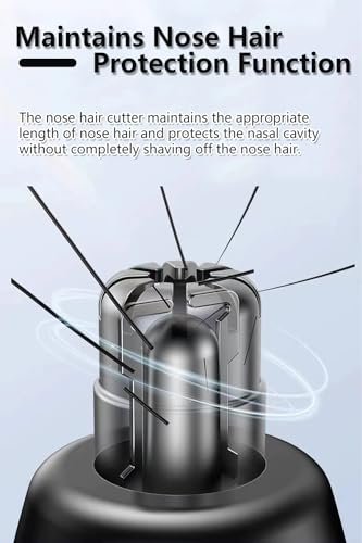 HILIYOT Nose Hair Trimmer USB Rechargeable Painless Ear Hair Trimmer for Men Women Powerful Motor Dual-Edge Blades Low Noise Black - görsel 10