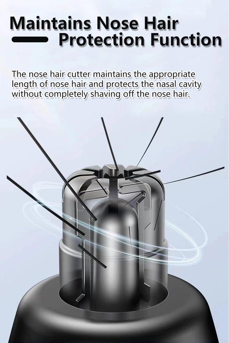 HILIYOT Nose Hair Trimmer USB Rechargeable Painless Ear Hair Trimmer for Men Women Powerful Motor Dual-Edge Blades Low Noise Black - görsel 9
