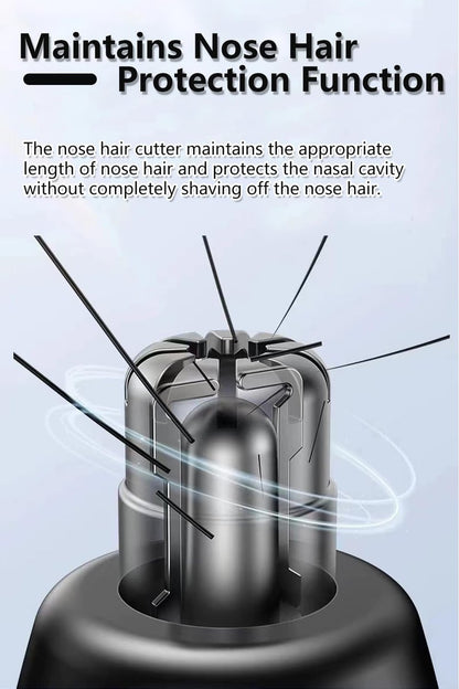 HILIYOT Nose Hair Trimmer USB Rechargeable Painless Ear Hair Trimmer for Men Women Powerful Motor Dual-Edge Blades Low Noise Black