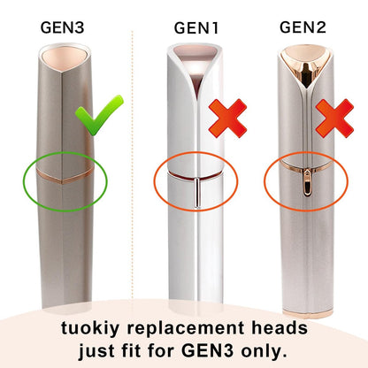 Generation 3 Replacement Heads for Finishing Touch Flawless Facial Hair Remover – 6-Pack Gold Blades Compatible with New Flawless Gen 3