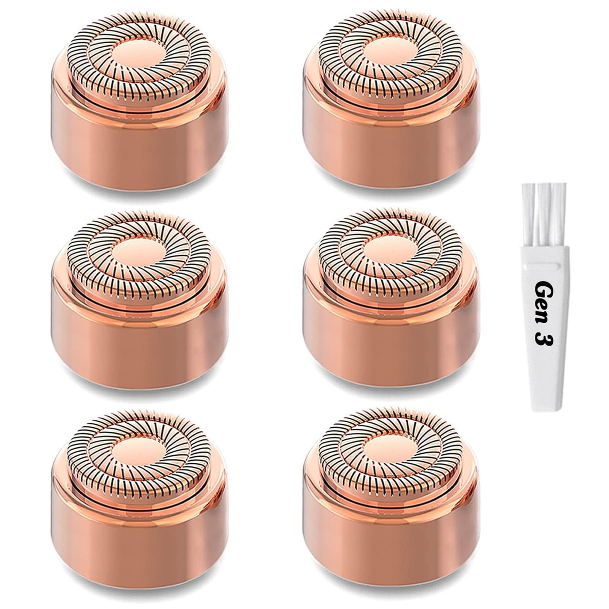 Generation 3 Replacement Heads for Finishing Touch Flawless Facial Hair Remover – 6-Pack Gold Blades Compatible with New Flawless Gen 3 - görsel 1