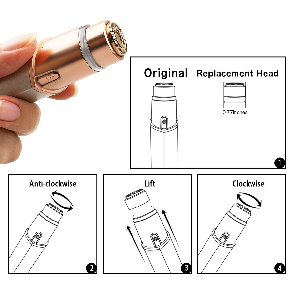 Generation 3 Replacement Heads for Finishing Touch Flawless Facial Hair Remover – 6-Pack Gold Blades Compatible with New Flawless Gen 3 - görsel 9