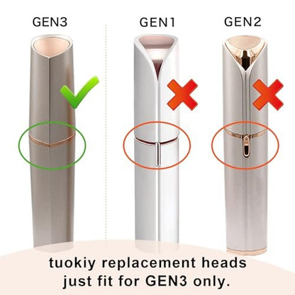 Generation 3 Replacement Heads for Finishing Touch Flawless Facial Hair Remover – 6-Pack Gold Blades Compatible with New Flawless Gen 3