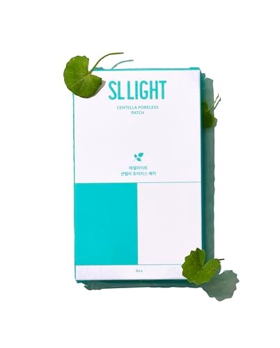 SLLIGHT Centella Poreless Patches – Hydrocolloid Nose Patches for Blackhead Removal & Sebum Control with Centella Asiatica | Korean Skincare | 8 Count
