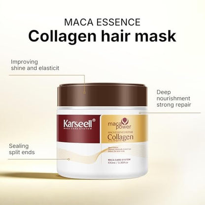 Karseell Travel Shampoo and Conditioner Set with Collagen Hair Mask – 3 Piece Carry-On Vacation Kit (70 mL + 70 mL + 100 mL) Avelisse