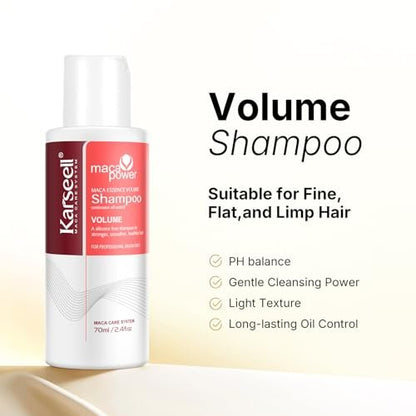 Karseell Travel Shampoo and Conditioner Set with Collagen Hair Mask – 3 Piece Carry-On Vacation Kit (70 mL + 70 mL + 100 mL) Avelisse