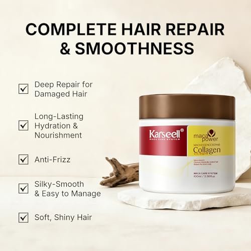 Karseell Collagen Hair Mask 3.38fl oz - Deep Repair Conditioning Treatment with Argan Oil for Dry, Damaged Hair - All Hair Types Avelisse
