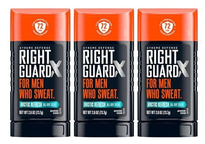 Right Guard Xtreme Defense Arctic Refresh Solid Antiperspirant Deodorant for Men, 2.6 oz (Pack of 3)