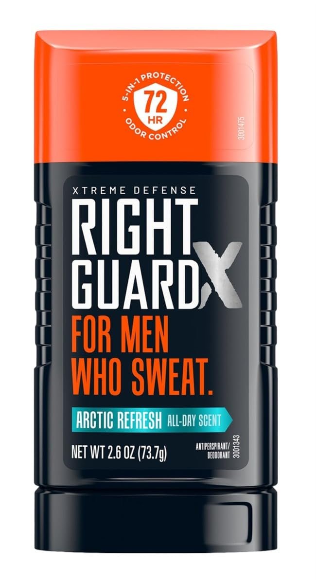 Right Guard Xtreme Defense Arctic Refresh Solid Antiperspirant Deodorant for Men, 2.6 oz (Pack of 3) - görsel 5