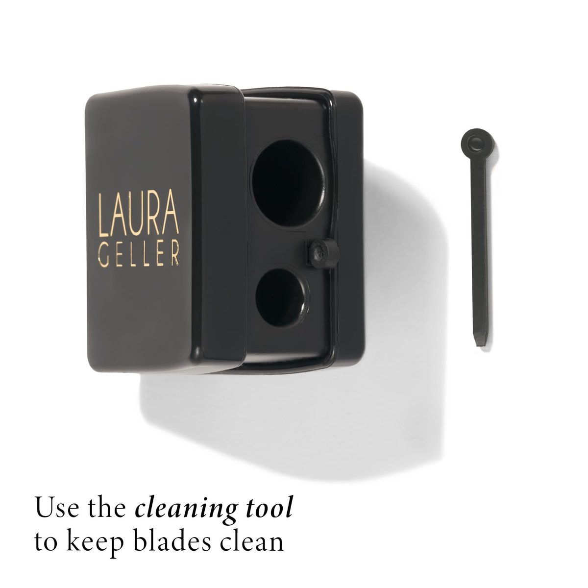 LAURA GELLER NEW YORK Eye + Lip Cosmetic Pencil Sharpener – Easy to Clean, Dual-Sided Sharpener for Eyeliner, Lip Liner, and Eyebrow Pencils Avelisse