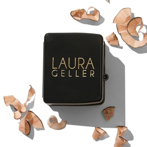 LAURA GELLER NEW YORK Eye + Lip Cosmetic Pencil Sharpener – Easy to Clean, Dual-Sided Sharpener for Eyeliner, Lip Liner, and Eyebrow Pencils Avelisse