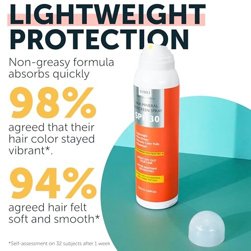 Premium SPF 30 Hair Sunscreen Aerosol Spray - UV Protection for Scalp & Hair, Non-Greasy, Prevents Sunburn & Color Fade, 4.06 fl oz Avelisse