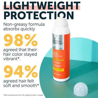 Premium SPF 30 Hair Sunscreen Aerosol Spray - UV Protection for Scalp & Hair, Non-Greasy, Prevents Sunburn & Color Fade, 4.06 fl oz Avelisse
