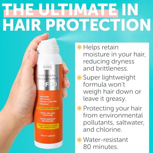 Premium SPF 30 Hair Sunscreen Aerosol Spray - UV Protection for Scalp & Hair, Non-Greasy, Prevents Sunburn & Color Fade, 4.06 fl oz Avelisse