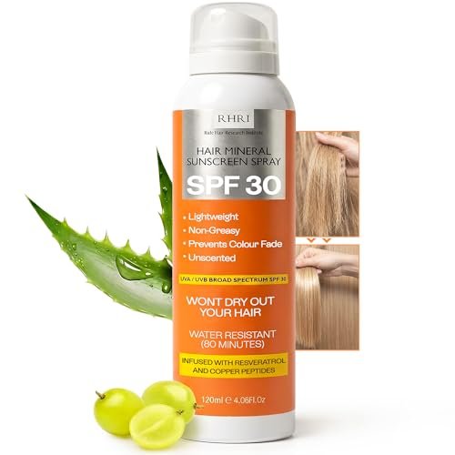 Premium SPF 30 Hair Sunscreen Aerosol Spray - UV Protection for Scalp & Hair, Non-Greasy, Prevents Sunburn & Color Fade, 4.06 fl oz Avelisse