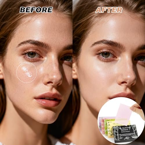 MAQIHAN 5 Packs Oil Blotting Sheets for Face - 5 Scents, 750 Counts Oil Absorbing Sheets, Premium Bamboo Charcoal Blotter Paper for Oily Control - görsel 10