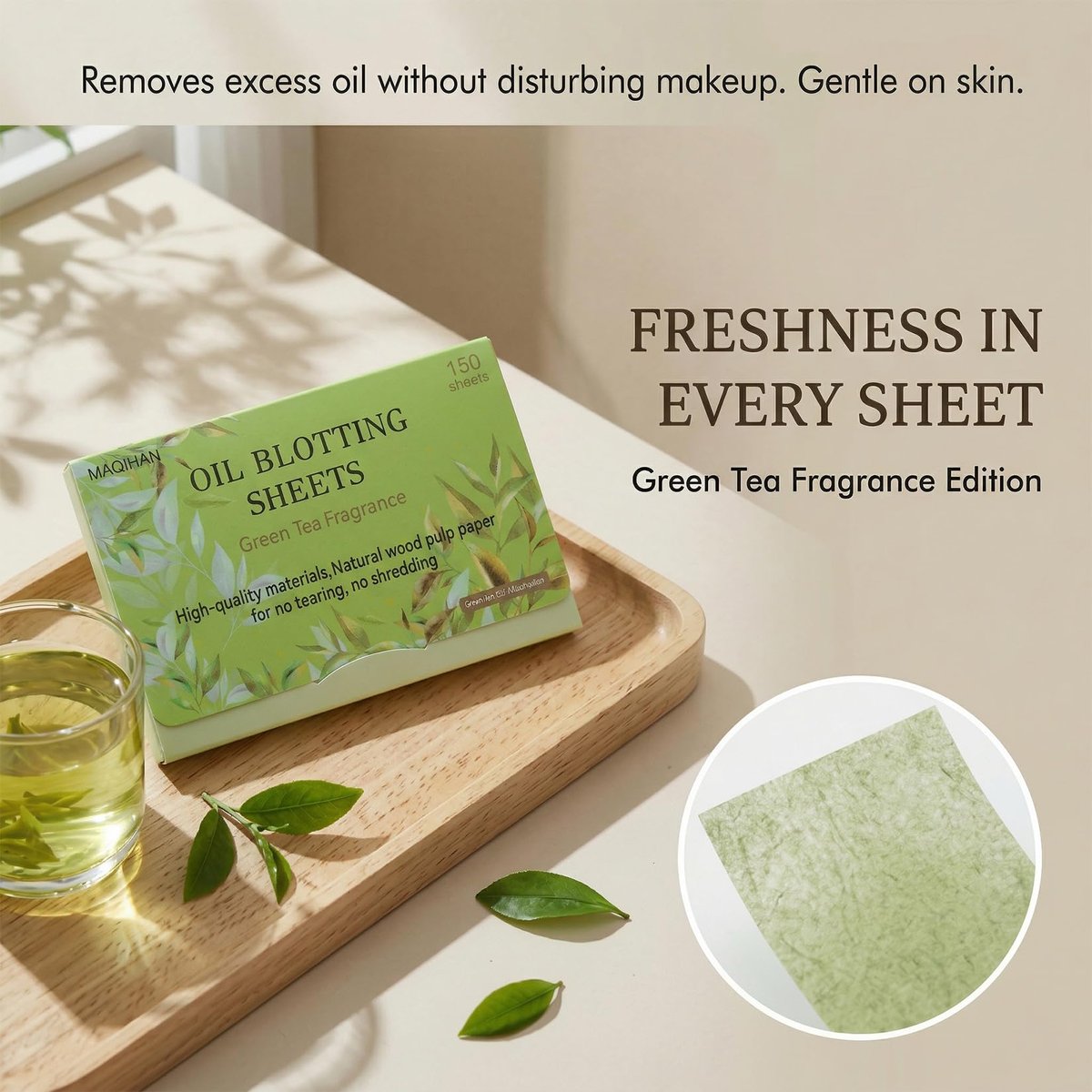MAQIHAN 5 Packs Oil Blotting Sheets for Face - 5 Scents, 750 Counts Oil Absorbing Sheets, Premium Bamboo Charcoal Blotter Paper for Oily Control - görsel 15