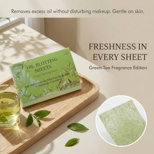 MAQIHAN 5 Packs Oil Blotting Sheets for Face - 5 Scents, 750 Counts Oil Absorbing Sheets, Premium Bamboo Charcoal Blotter Paper for Oily Control - görsel 16