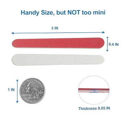Mini Nail Files (100 Pack) - 180/240 Grit Wooden Emery Board, Double Sided Small Wood Fingernail Files for Natural Nails, Professional Reusable Manicure Pedicure