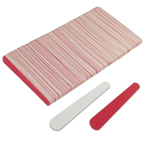 Mini Nail Files (100 Pack) - 180/240 Grit Wooden Emery Board, Double Sided Small Wood Fingernail Files for Natural Nails, Professional Reusable Manicure Pedicure - görsel 2
