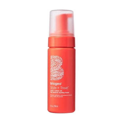 Briogeo Style + Treat Yuzu + Plum Oil Full Miracle Styling Foam for Volume, Heat Protection & Frizz Control - Silicone-Free, Vegan & Cruelty-Free - 5 fl oz