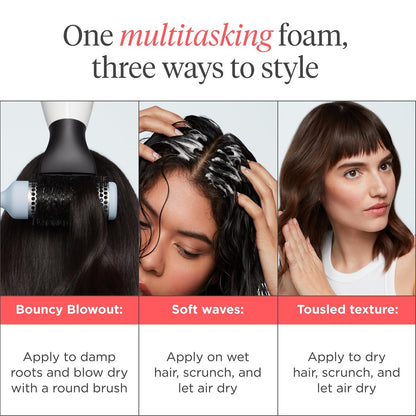 Briogeo Style + Treat Yuzu + Plum Oil Full Miracle Styling Foam for Volume, Heat Protection & Frizz Control - Silicone-Free, Vegan & Cruelty-Free - 5 fl oz