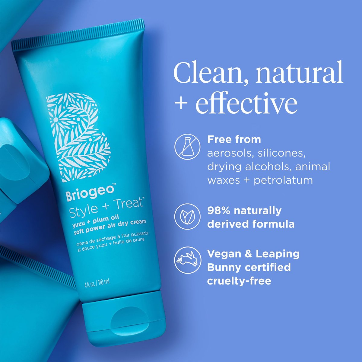 Briogeo Style + Treat Yuzu + Plum Oil Soft Power Air Dry Cream - Leave-In Anti-Frizz Styling Cream for Waves, Curls & Coils - Silicone-Free - Vegan & Cruelty-Free - 4 oz Avelisse