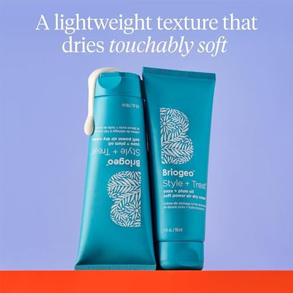 Briogeo Style + Treat Yuzu + Plum Oil Soft Power Air Dry Cream - Leave-In Anti-Frizz Styling Cream for Waves, Curls & Coils - Silicone-Free - Vegan & Cruelty-Free - 4 oz Avelisse