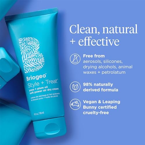 Briogeo Style + Treat Yuzu + Plum Oil Soft Power Air Dry Cream - Leave-In Anti-Frizz Styling Cream for Waves, Curls & Coils - Silicone-Free - Vegan & Cruelty-Free - 4 oz Avelisse